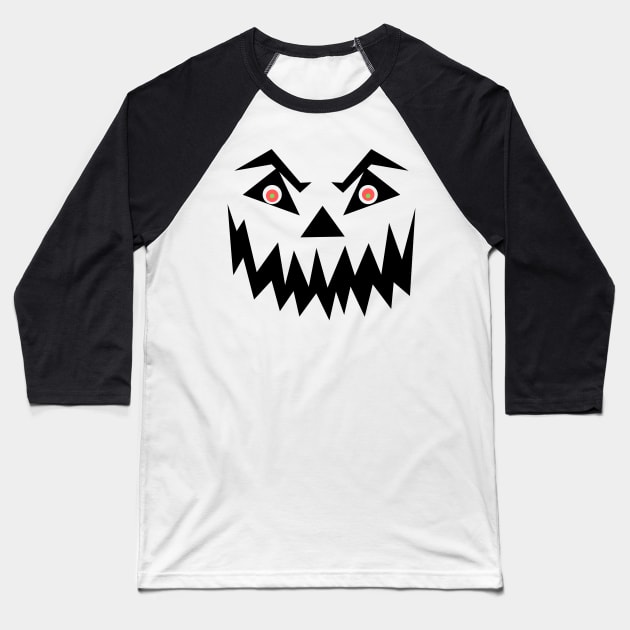 Ghostly face with creepy smile Baseball T-Shirt by JENNEFTRUST